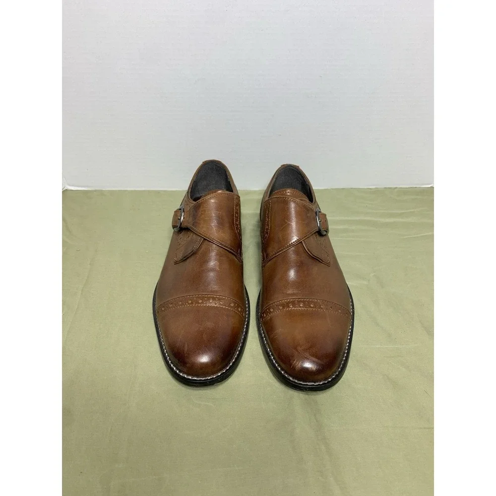 Nunn Bush Vintage Brown Leather Men's‎ Dress Shoes Size 9M Newton Monk Strap